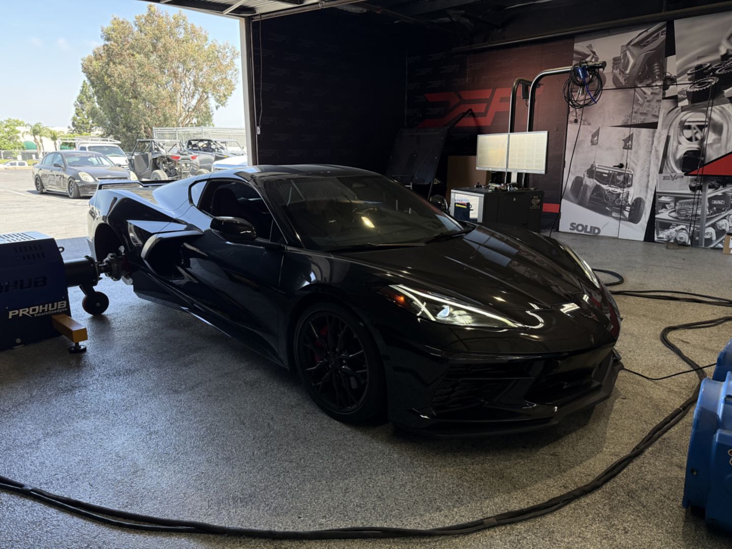 Black C8 Corvette Stingray tuned by DEFI Motorsports