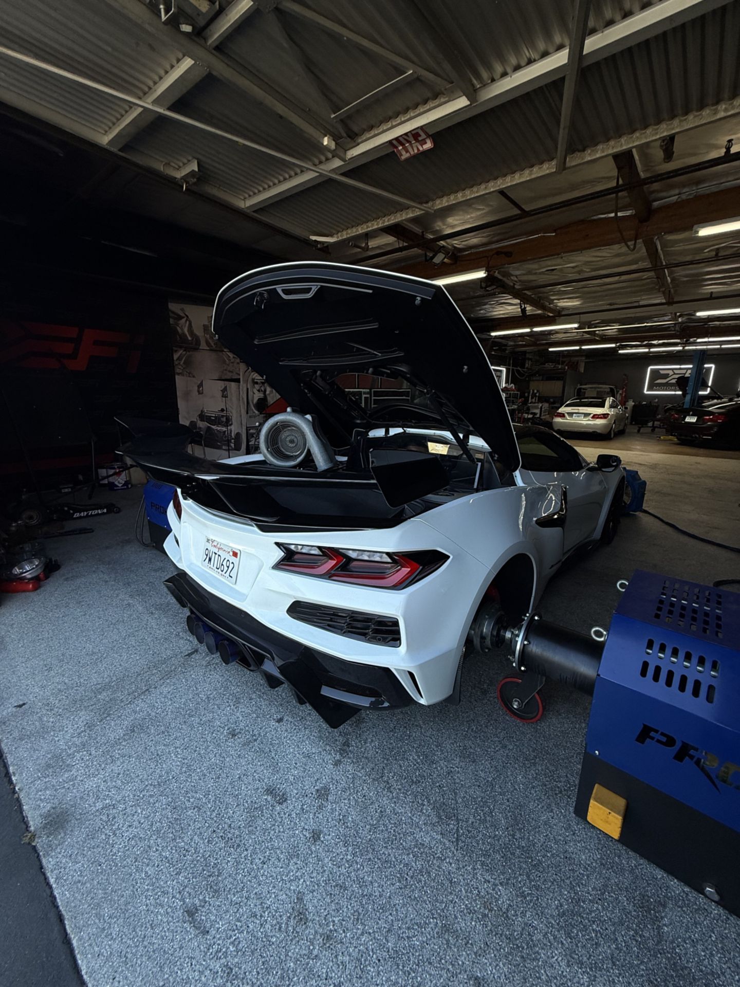 White C8 Corvette Z06 at DEFI Motorsports in Corona, California