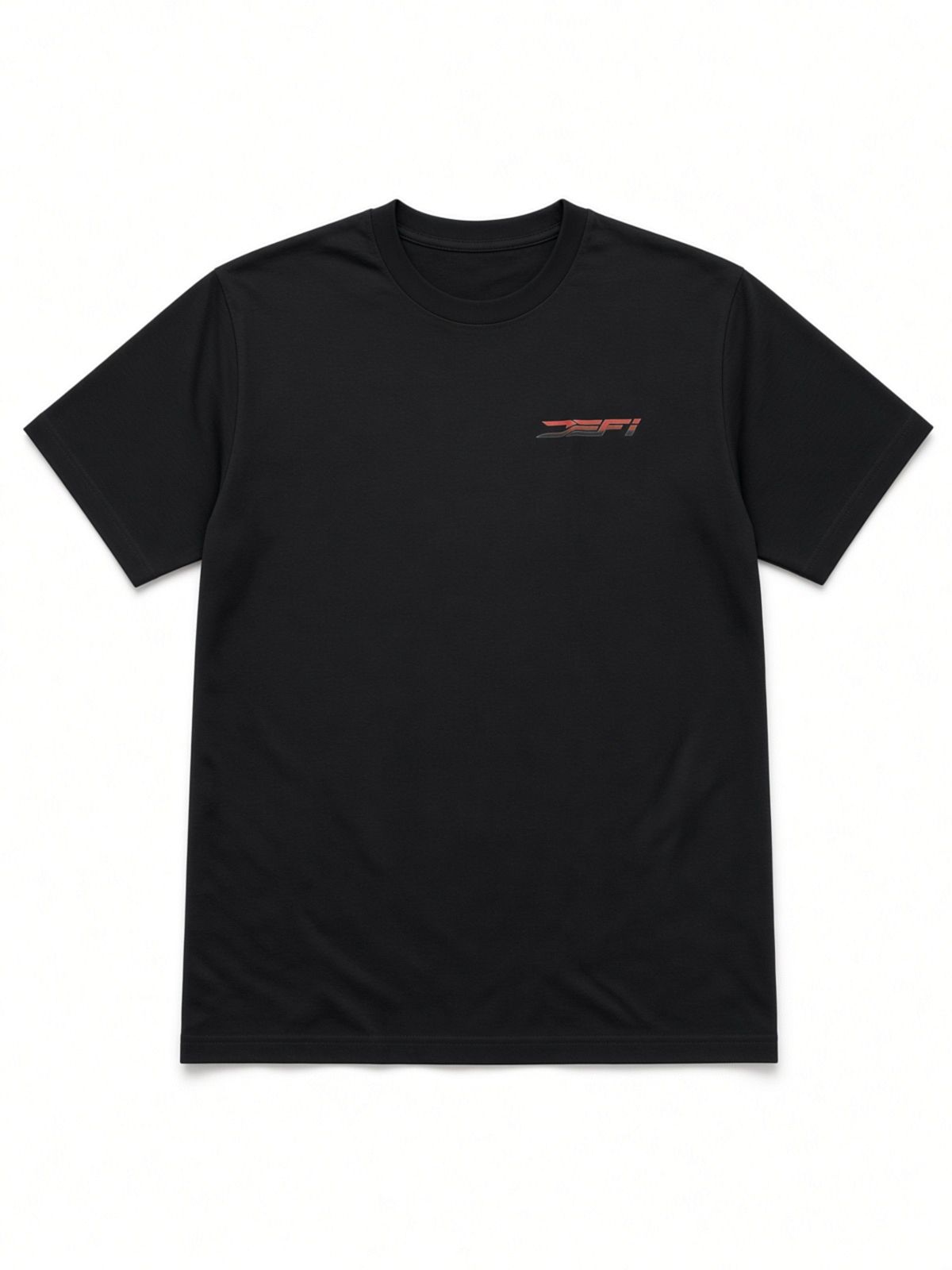 Black DEFI Motorsports t-shirt, front, with the red DEFI mark on the chest
