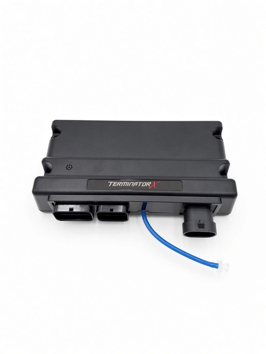 Holley Terminator X ECU with its two main connectors and MAP sensor vacuum line
