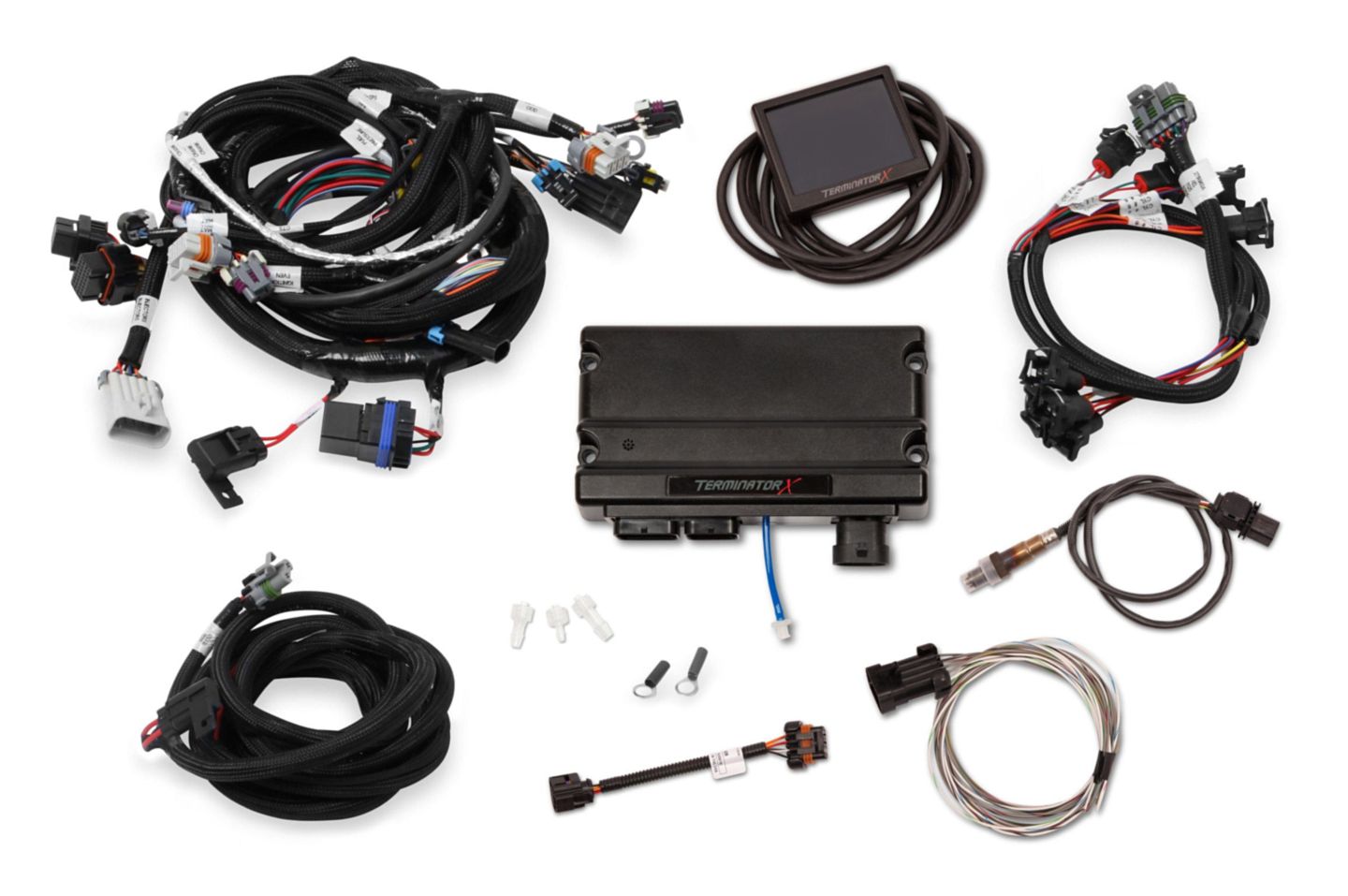 Holley EFI Terminator X MPFI Kit - GM LS1/LS6, 24x Crank / 1x Cam, EV1 Injectors, 3.5" Touchscreen, part 550-903