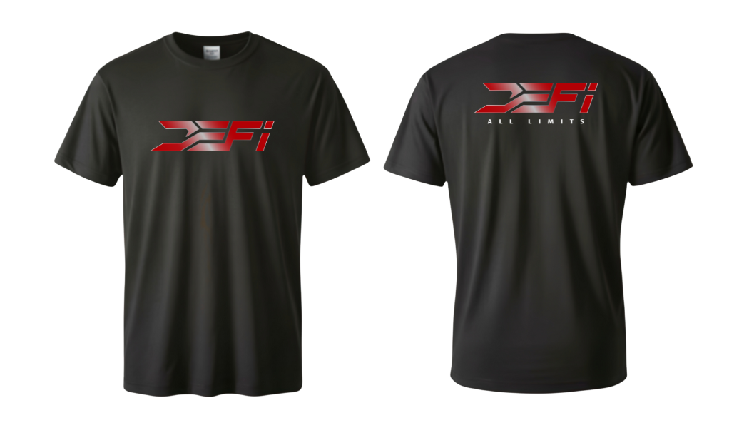 red mono on black shirt-front and back image